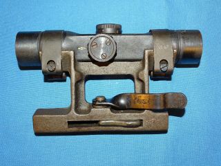 Rare WWII German Gw ZF4 dow Rifle Scope w/ Mount & Leather Lense Cover 3