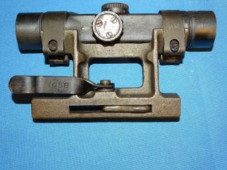 Rare WWII German Gw ZF4 dow Rifle Scope w/ Mount & Leather Lense Cover 7
