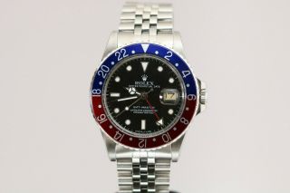 Vintage Rolex GMT Master Pepsi Bezel Automatic Project Watch Ref 16753 1980s 10