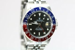 Vintage Rolex GMT Master Pepsi Bezel Automatic Project Watch Ref 16753 1980s 2