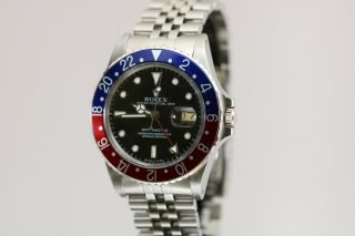 Vintage Rolex GMT Master Pepsi Bezel Automatic Project Watch Ref 16753 1980s 3