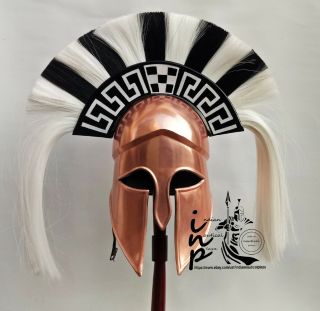 Medieval Ancient Greek Corinthian Helmet With Plum Costume Gift Helmet Sca Larp