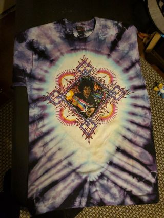 Mikio York Tye Dye T - Shirt Mens L Rare Vintage 80s Jimi Hendrix Rock Shirt