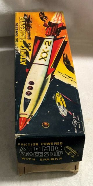 VINTAGE 1960 ' S NOMURA ATOMIC SPACESHIP ROCKET XX - 2 FRICTION POWERED TOY W/BOX 7