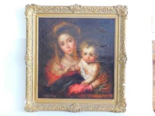 Antique 18th,  19th Century Portrait Painting Of A Mom And Child,  C 1780