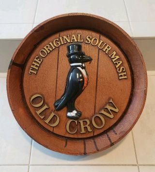 Old Crow Sour Mash Rare & Vintage Advertising Sign Bourbon Whiskey Euc