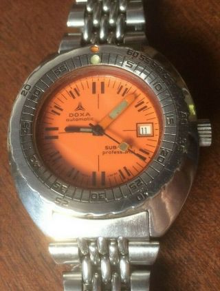 Vintage C.  1968 Doxa Sub 300t Professional Divers Automatic Wristwatch,  Bracelet