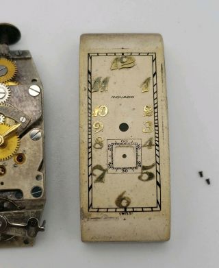 Rare Vintage Movado Polyplan Watch Movement & Dial 3