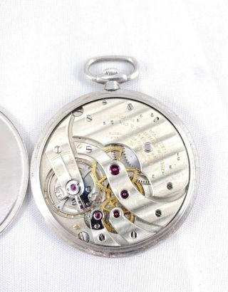 Antique Art Deco Platinum Patek Philippe Mens Pocket Watch Ultra Slim Case 5