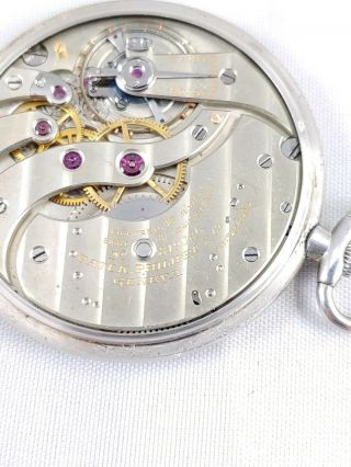 Antique Art Deco Platinum Patek Philippe Mens Pocket Watch Ultra Slim Case 6
