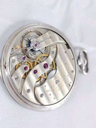 Antique Art Deco Platinum Patek Philippe Mens Pocket Watch Ultra Slim Case 9
