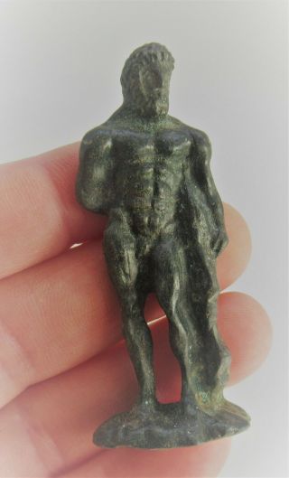 Museum Quality Ancient Roman Bronze Statuette Of Zues Circa 200 - 300ad
