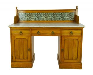 Antique Vanity Desk,  Victorian Marble Top Washstand,  Scotland 1900,  B1437a