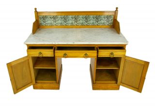Antique Vanity Desk,  Victorian Marble Top Washstand,  Scotland 1900,  B1437A 2