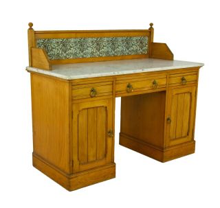 Antique Vanity Desk,  Victorian Marble Top Washstand,  Scotland 1900,  B1437A 3