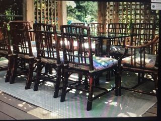 Rare Mcguire (indoor) 10 - Seat Dining Set With Solid Glass Top