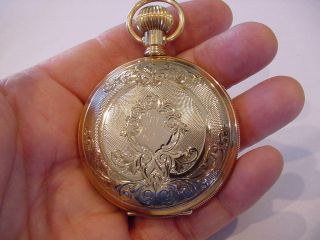 AWESOME MASSIVE 14k SOLID GOLD 18s WALTHAM mdl 1883 HUNTING WOW 5
