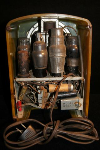 Old Antique EMERSON BT - 245 GREEN CATALIN TOMESTONE TUBE RADIO BT245 c 1938 5