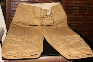 1910s - 20s RARE Vintage Reeded/Quilted Football Pants size 30 2