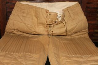 1910s - 20s RARE Vintage Reeded/Quilted Football Pants size 30 4