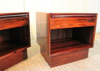 Mid Century Danish Modern Falster Rosewood Nightstands End Tables 10