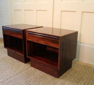 Mid Century Danish Modern Falster Rosewood Nightstands End Tables 11