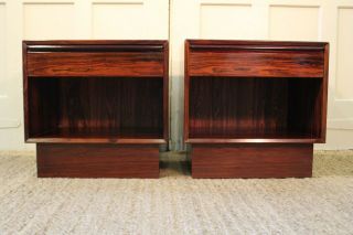 Mid Century Danish Modern Falster Rosewood Nightstands End Tables