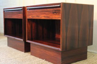 Mid Century Danish Modern Falster Rosewood Nightstands End Tables 2