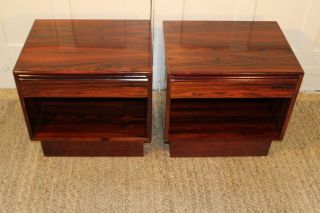 Mid Century Danish Modern Falster Rosewood Nightstands End Tables 3