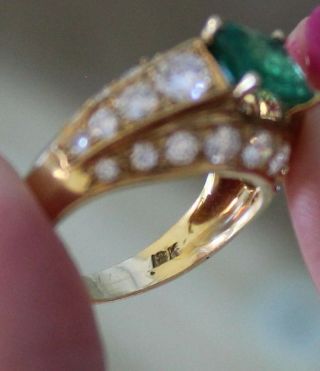 18 k gold vintage emerald and diamond ring 10