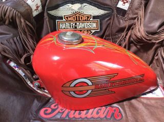 Vintage 70s Harley Sportster Xlh Xlch Ironhead Shovelhead Pinstripped Gas Tank