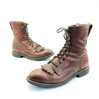 Red Wing Boots Oiled Leather Packer Heritage Lace Up Vtg Men 