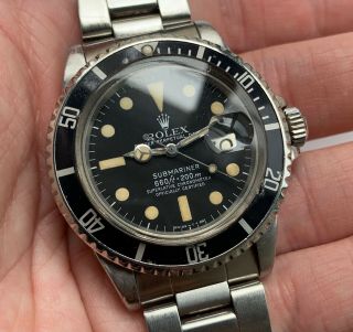1970 ' s Vintage Rolex Submariner Date ref.  1680 with Matte Mark 1 Dial Patina 2