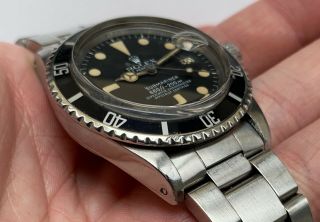 1970 ' s Vintage Rolex Submariner Date ref.  1680 with Matte Mark 1 Dial Patina 3
