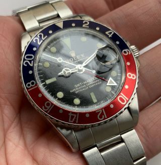 1960 ' s Vintage Rolex GMT - Master ref.  1675 with GILT Gloss Dial 4