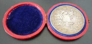 Antique French Art Nouveau Deco Sterling silver signed medal old vintage 5