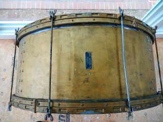 Rare Vintage 1920s Barry Collapsible Bass Drum w Painted Front Head HTF 2