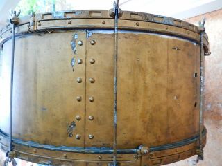 Rare Vintage 1920s Barry Collapsible Bass Drum w Painted Front Head HTF 3