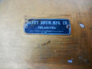 Rare Vintage 1920s Barry Collapsible Bass Drum w Painted Front Head HTF 6