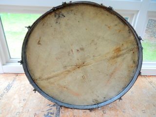 Rare Vintage 1920s Barry Collapsible Bass Drum w Painted Front Head HTF 7