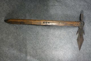 Early Rare Crow Indian Pipe Tomahawk Forged Spontoon Head Cross Lorraine Cutout 2