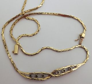 Antique Diamond Necklace 14k Yellow Gold Lavaliere 3