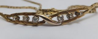 Antique Diamond Necklace 14k Yellow Gold Lavaliere 4