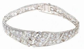 Aga 5.  73 Ctw Vintage Tiffany & Co.  Platinum Diamond Art Deco Bracelet 16.  03 G