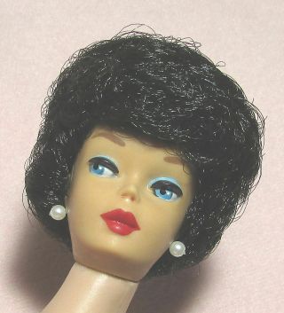 Vintage Barbie Gorgeous 1961 5 Raven Bubblecut Doll W Orig Swimsuit - Near