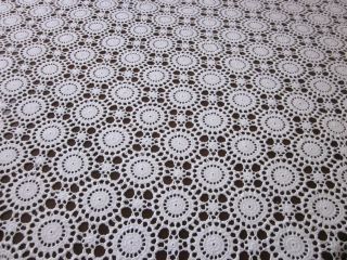 GORGEOUS VINTAGE SNOW WHITE CROCHET LACE BEDSPREAD OR TABLECLOTH 4