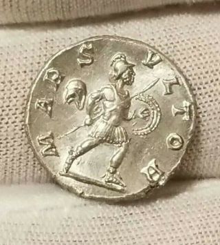 232 A.  D.  Emperor Severus Alexander,  Ancient Roman Empire Silver Ar Denarius Mars