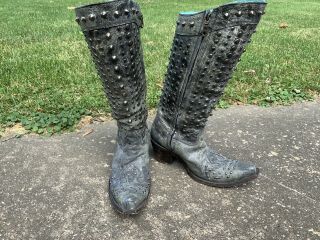 Corral Vintage Boots Distressed Leather,  Studs,  Womens Size 7.  5