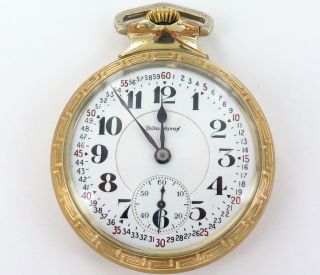 . 1928 Burlington 16s 21j Montgomery Dial Gold Filled Pocket Watch.