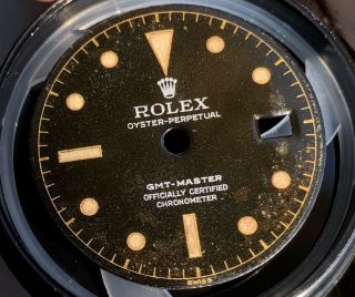 1950 ' s Vintage Rolex GMT - Master ref.  6542 GILT Gloss Tropical Radium Dial 1675 4